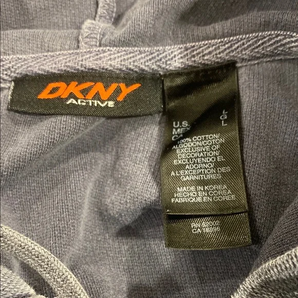 Y2K Vintage DKNY Active Women's Blue Sleeveless Hoodie Jacket Size L - Picture 4 of 5